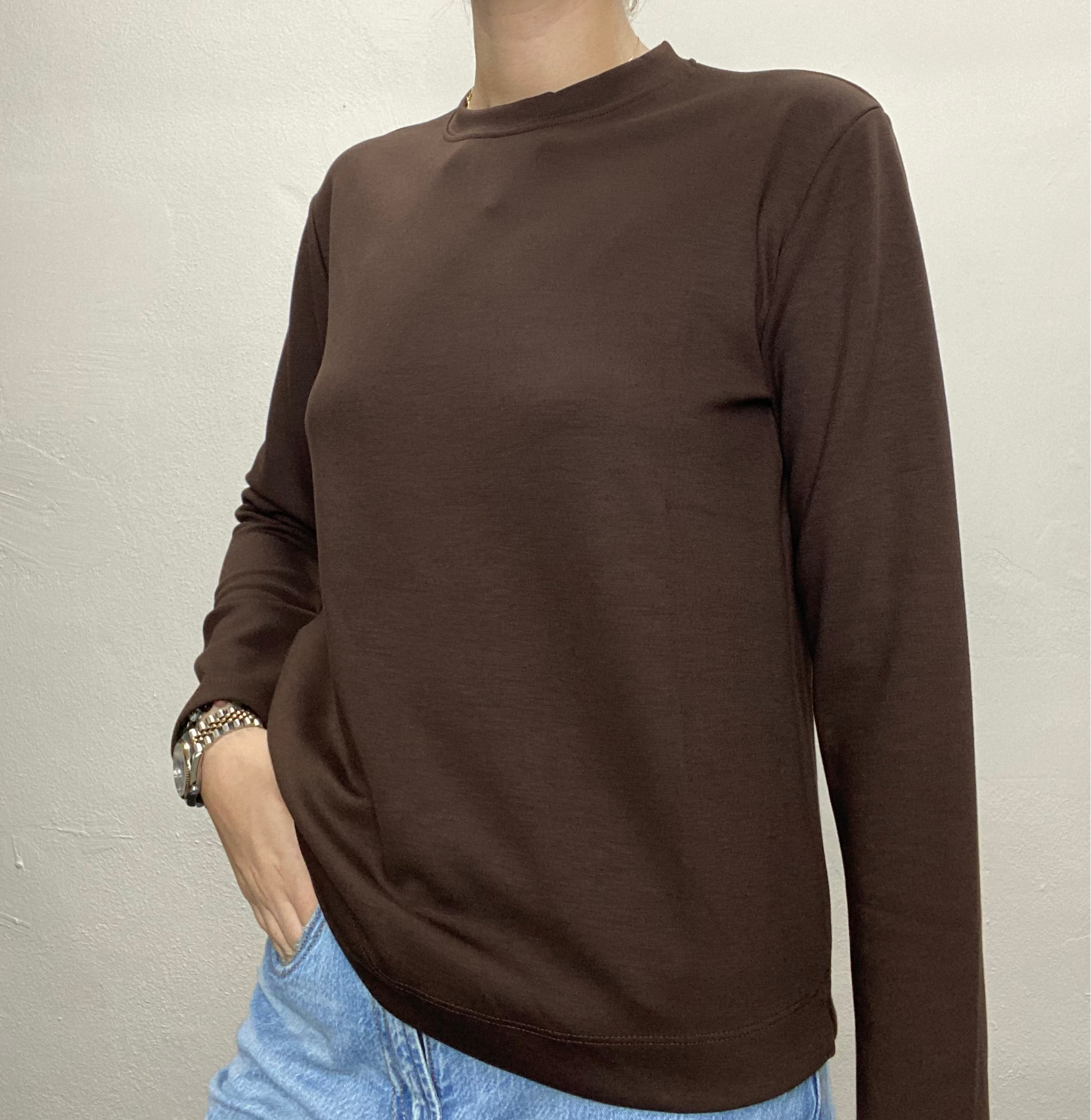 Uzun Kollu Sweatshirt - Kahverengi