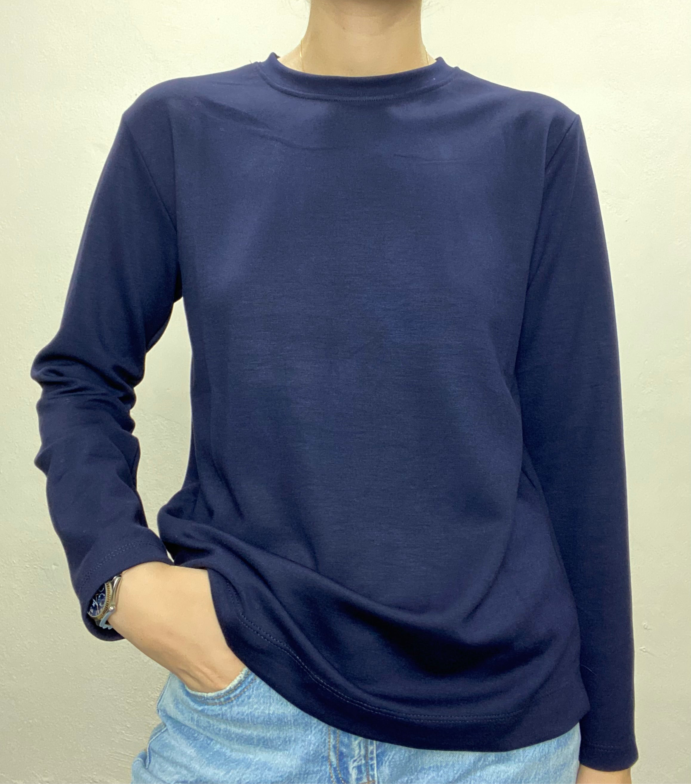 Uzun Kollu Sweatshirt - Lacivert