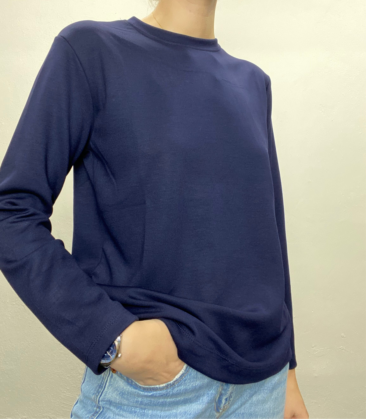 Uzun Kollu Sweatshirt - Lacivert