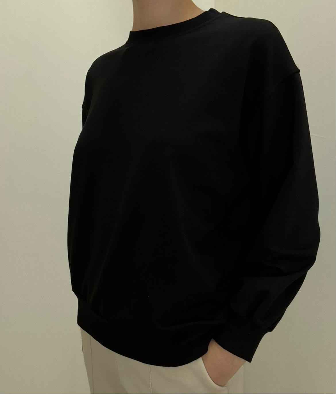 %100 Pamuk Siyah Sweatshirt - Kadın