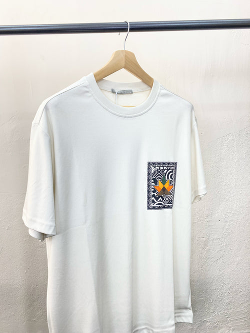 %100 Pamuk Ekru Basic Tişört