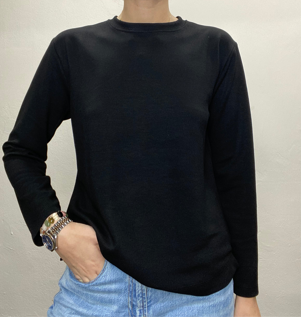 Uzun Kollu Sweatshirt - Siyah