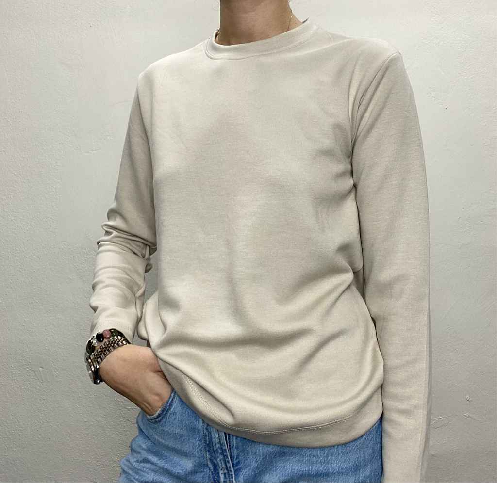 Uzun Kollu Sweatshirt - Krem