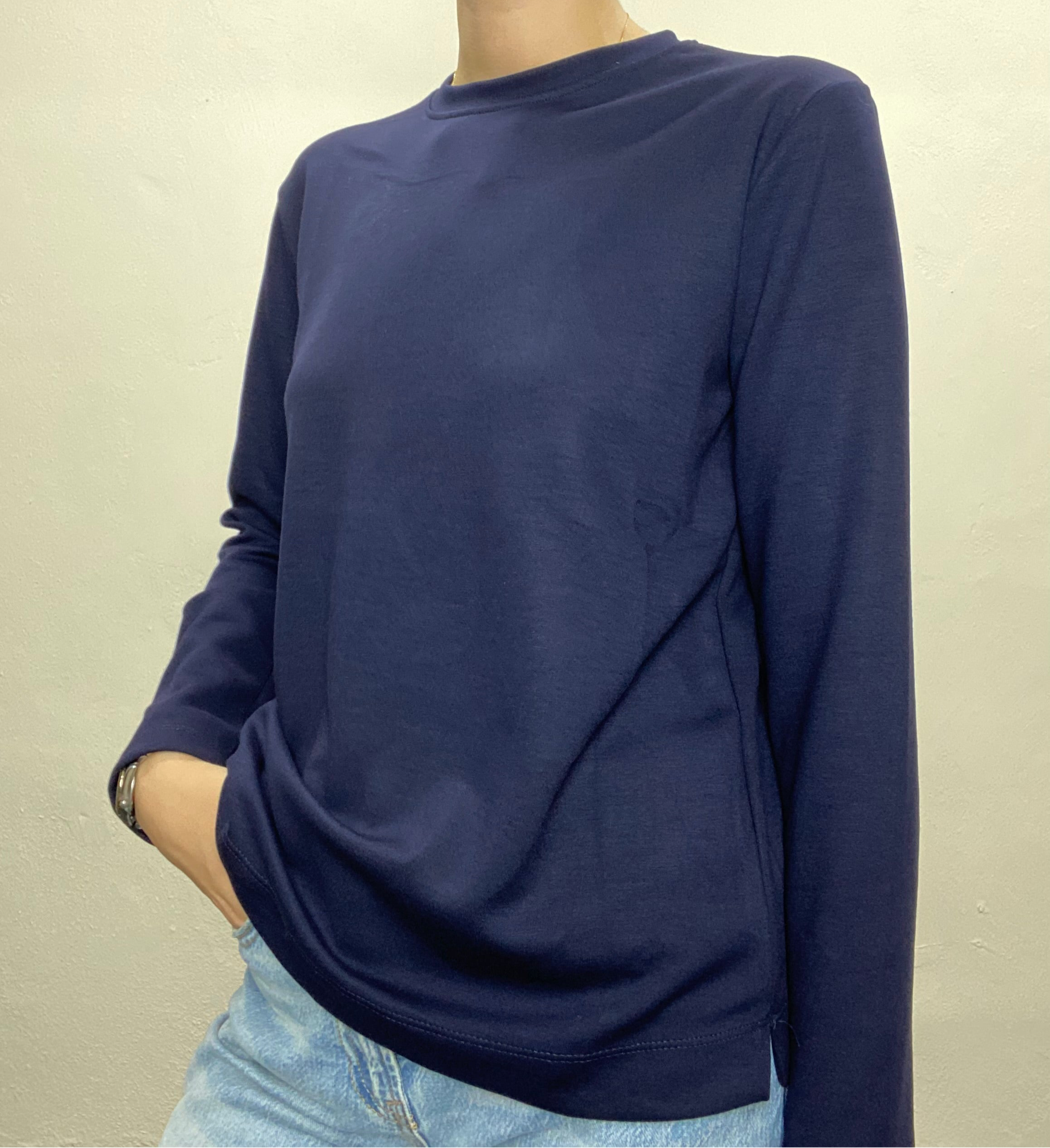 Uzun Kollu Sweatshirt - Lacivert